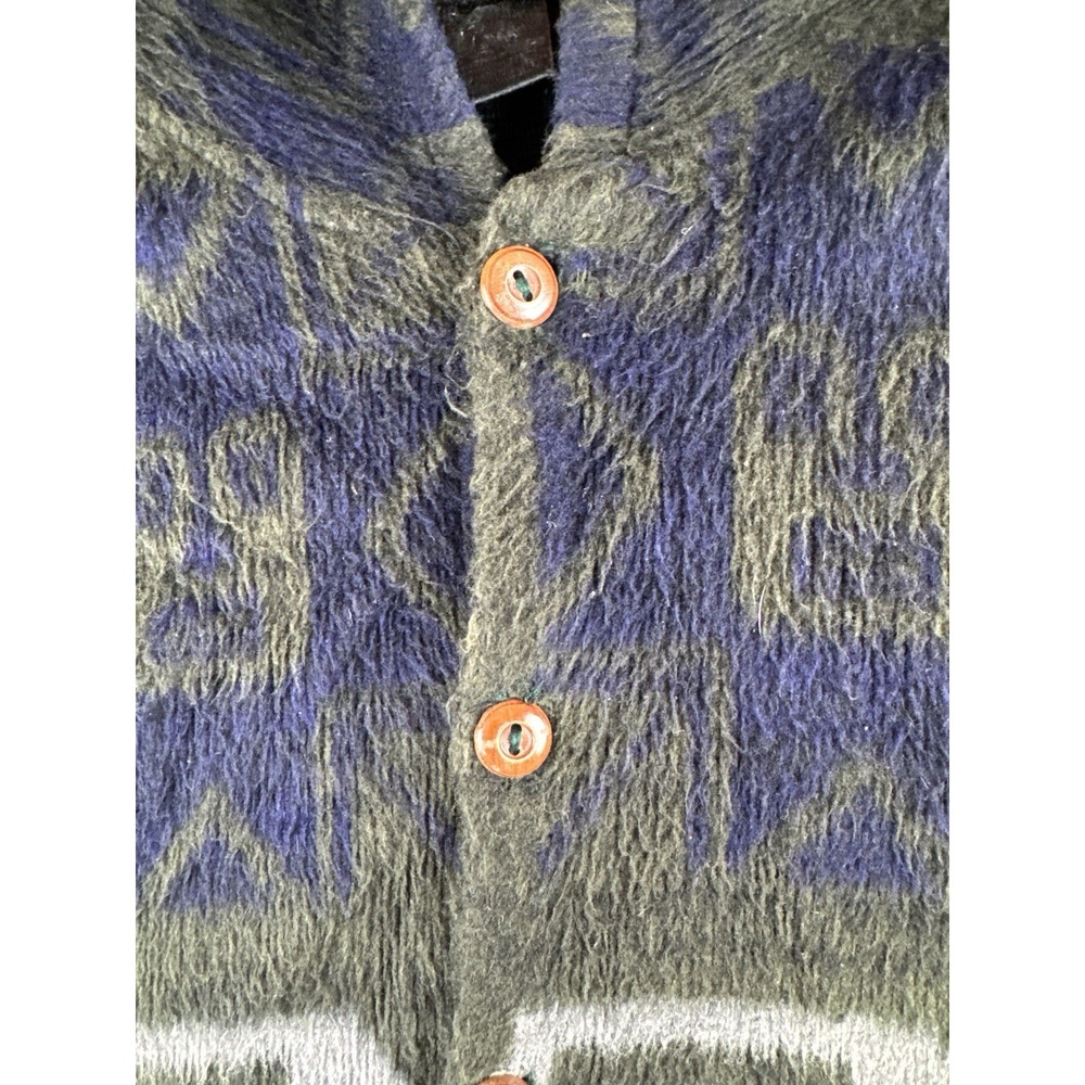 Vintage Artesanias Alpaca Wool Hooded Jacket Ecuador Llama Aztec Size XXL - Picture 5 of 16